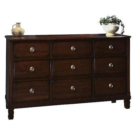 Triple Dresser with Smooth Neoclassic Style